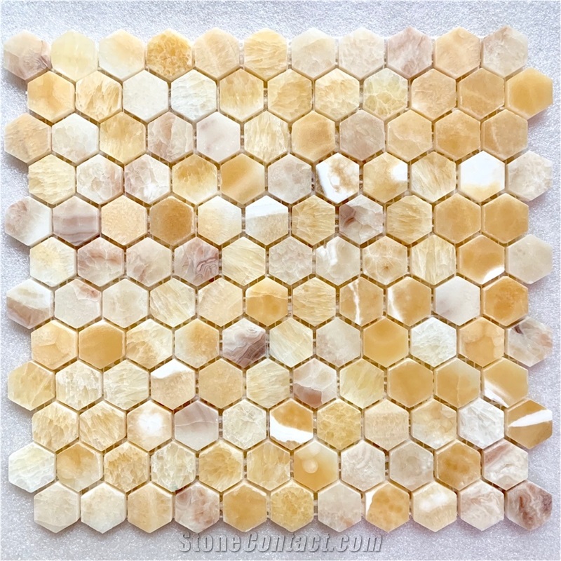 Interior Decoration Honey Onyx Mosaic Tiles