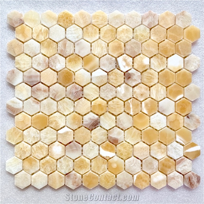Interior Decoration Honey Onyx Mosaic Tiles
