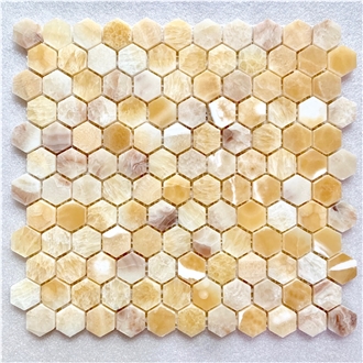 Interior Decoration Honey Onyx Mosaic Tiles