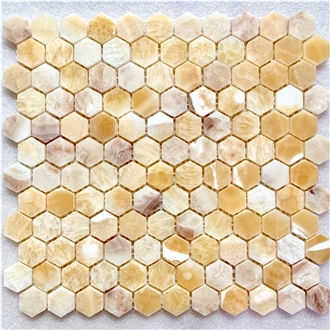 Interior Decoration Honey Onyx Mosaic Tiles
