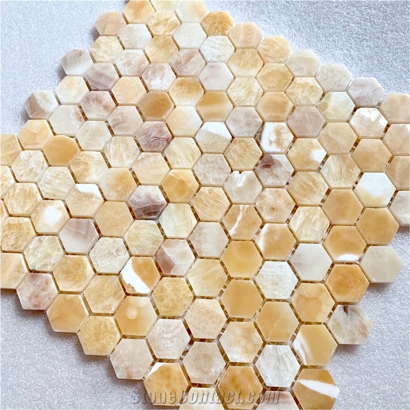 Interior Decoration Honey Onyx Mosaic Tiles