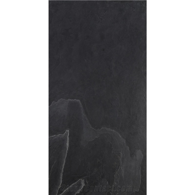 Luxury Indoor Black Polished Slate Tiles