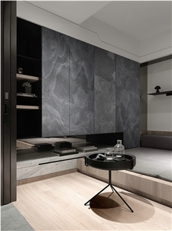 Luxury Indoor Black Polished Slate Tiles