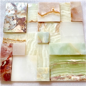 Luxury Mixed Color Onyx  Mosaic Tiles