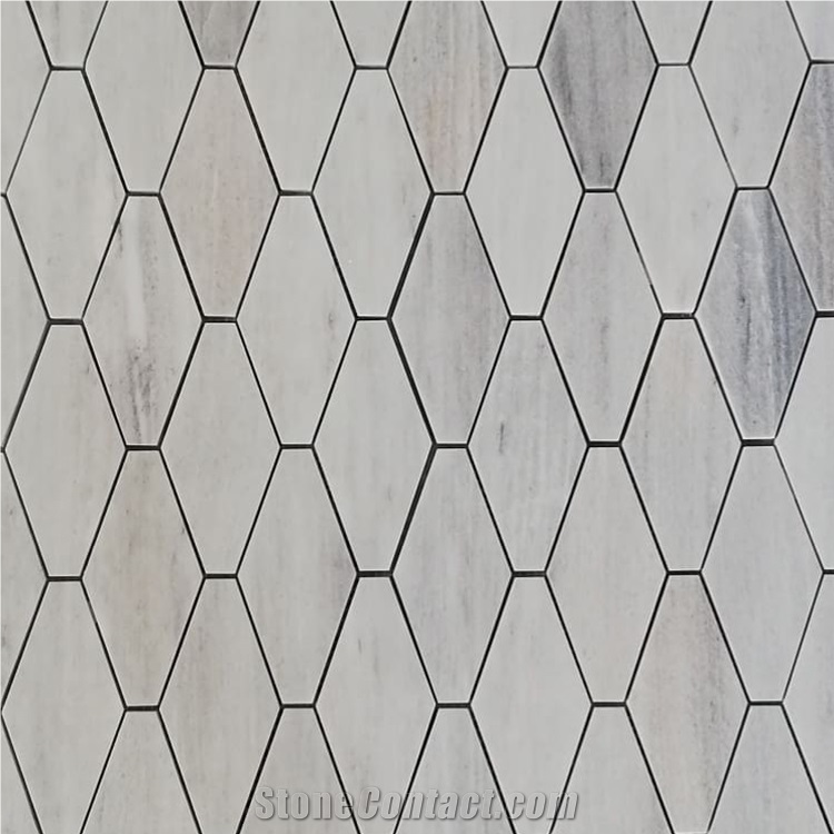 Natural Marble Hexagon Mosaic Tiles