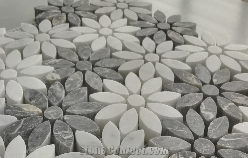 Nature Marble Flowers Mosaic Tiles