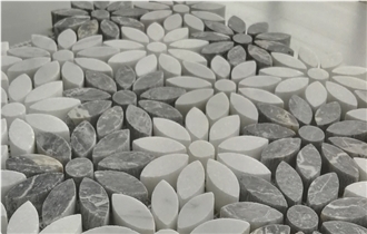 Nature Marble Flowers Mosaic Tiles