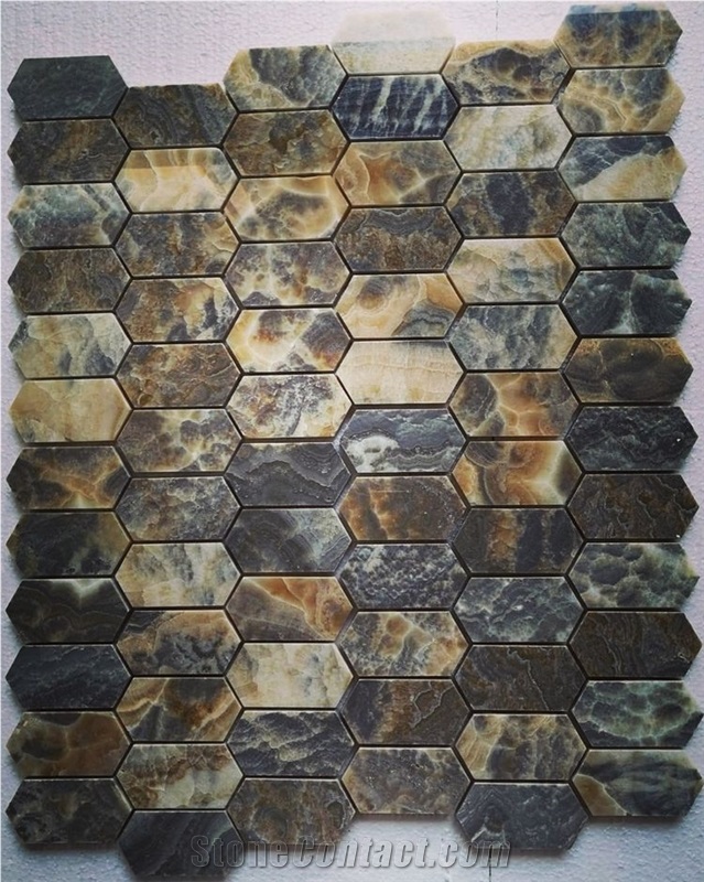 Nature Onyx Hexagon Mosaic Tiles