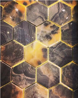 Nature Onyx Hexagon Mosaic Tiles