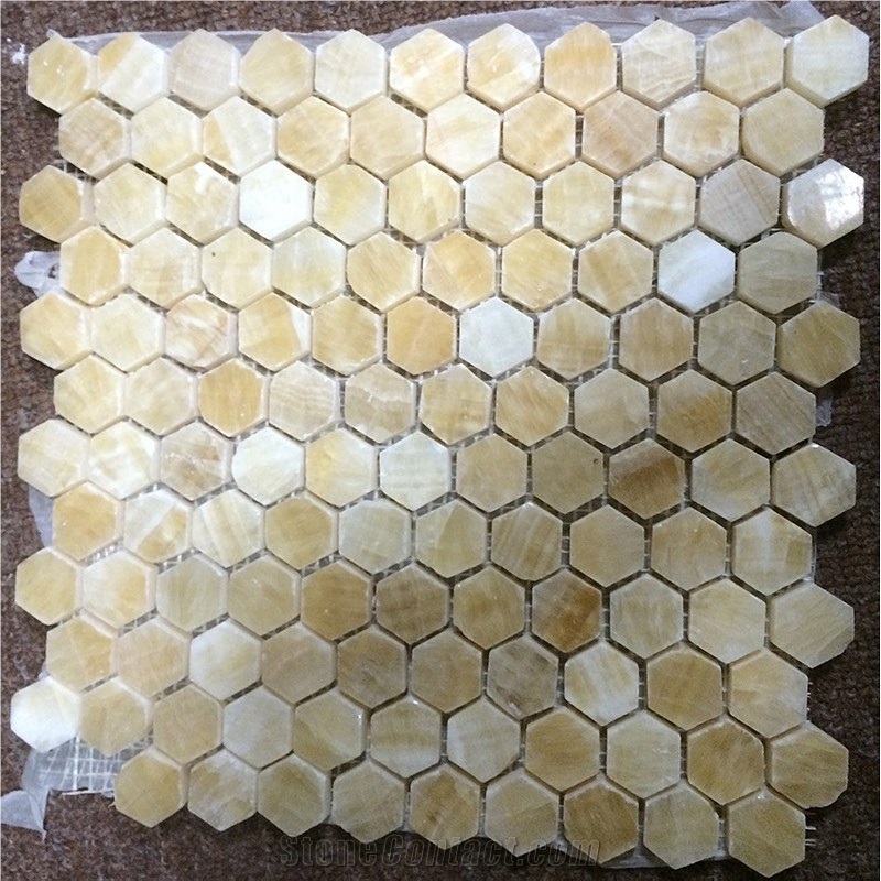 Nature Onyx Hexagon Mosaic Tiles