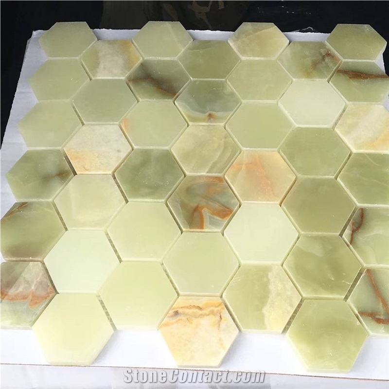 Nature Onyx Hexagon Mosaic Tiles