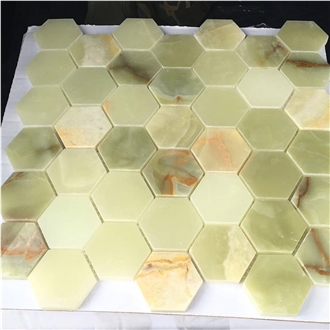 Nature Onyx Hexagon Mosaic Tiles