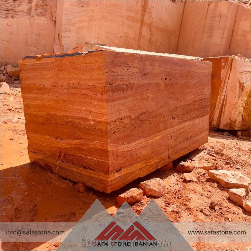 Azar Shahr Red Travertine Blocks