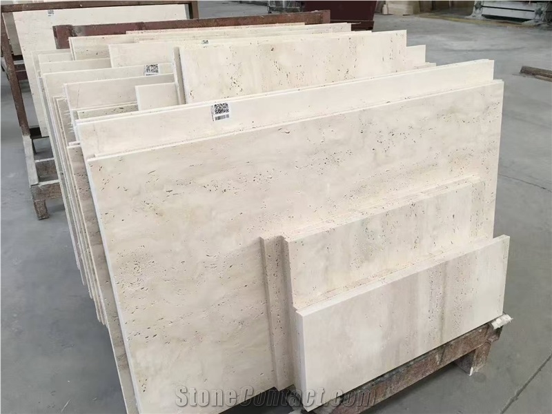 Bianco Sibillino Ivory White Travertine Slabs