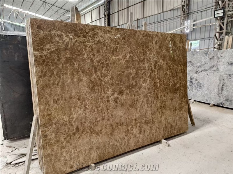 Crystal Light Coffee Brown Marble Slab Tiles