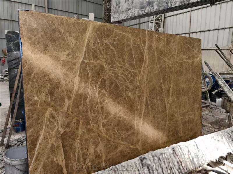 Crystal Light Coffee Brown Marble Slab Tiles