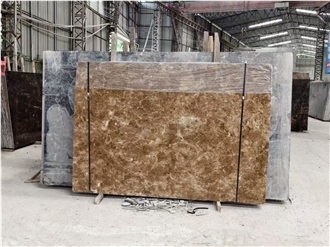 Crystal Light Coffee Brown Marble Slab Tiles