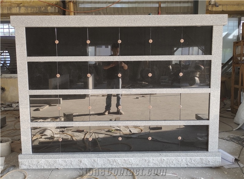 48 Niche China Gray Granite Columbarium With Double Shutter