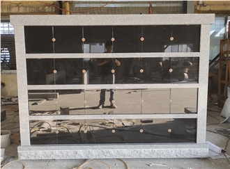 48 Niche China Gray Granite Columbarium With Double Shutter