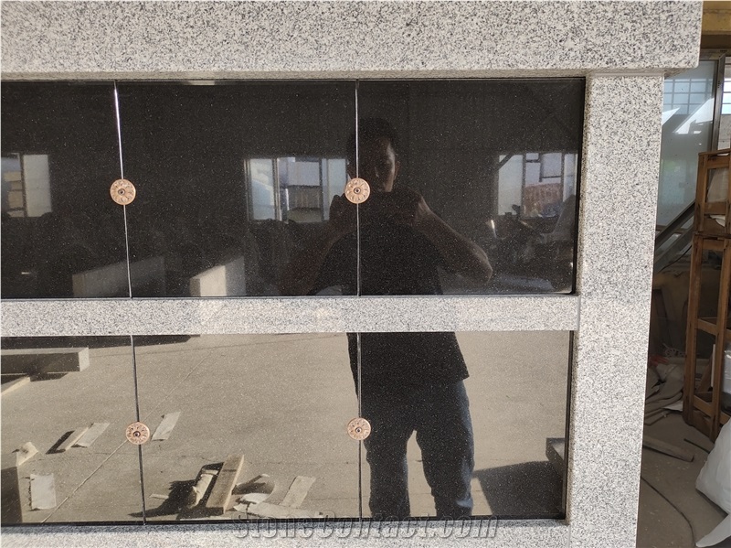 48 Niche China Gray Granite Columbarium With Double Shutter