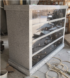 48 Niche China Gray Granite Columbarium With Double Shutter