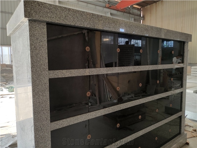 48 Niche China Gray Granite Columbarium With Double Shutter