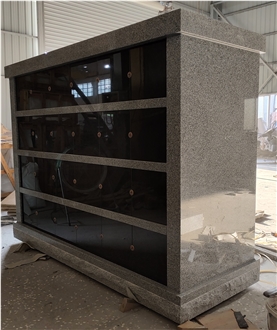 48 Niche China Gray Granite Columbarium With Double Shutter