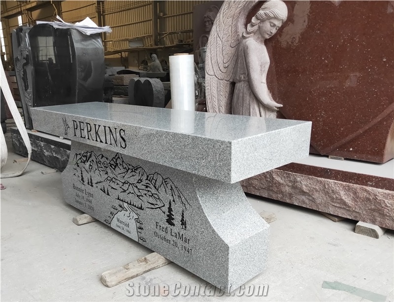 Absolute Black Granite Tombstone With Sandblasted Butterfly