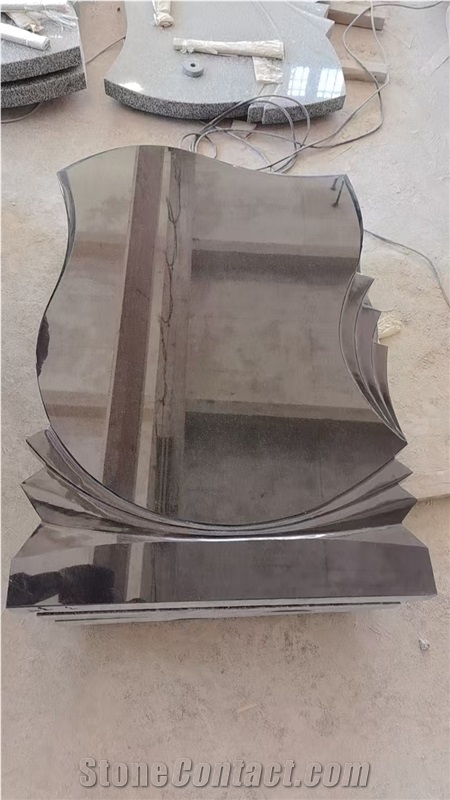 Black Granite Tombstone European Style Gravestone Die