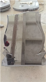 Black Granite Tombstone European Style Simple Curve Design