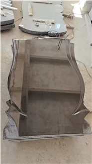 Black Granite Tombstone European Style Simple Curve Design