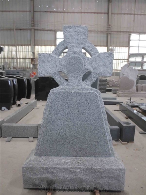 China Grey Granite Celtic Tombstone Memorial