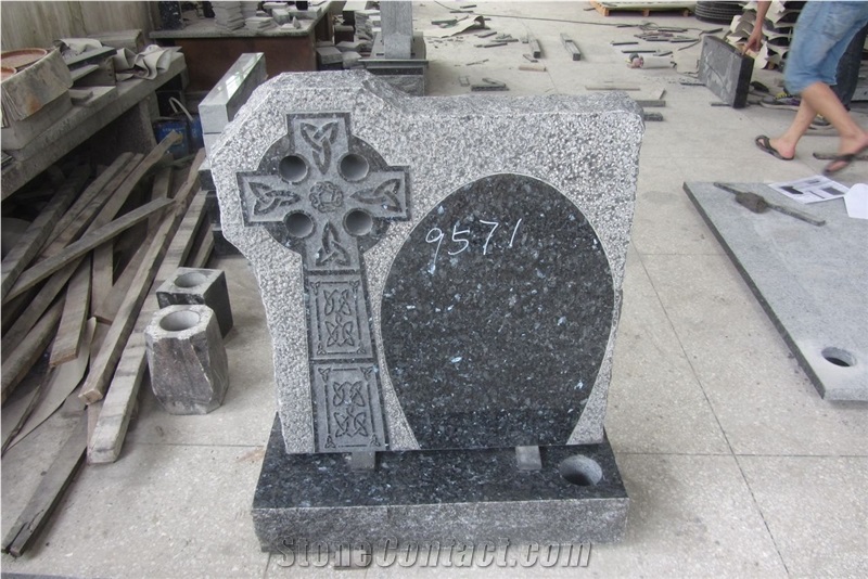 China Grey Granite Celtic Tombstone Memorial
