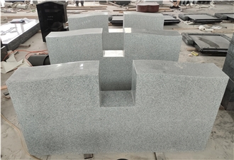 China Grey Granite Polished Wing Double Tombstones