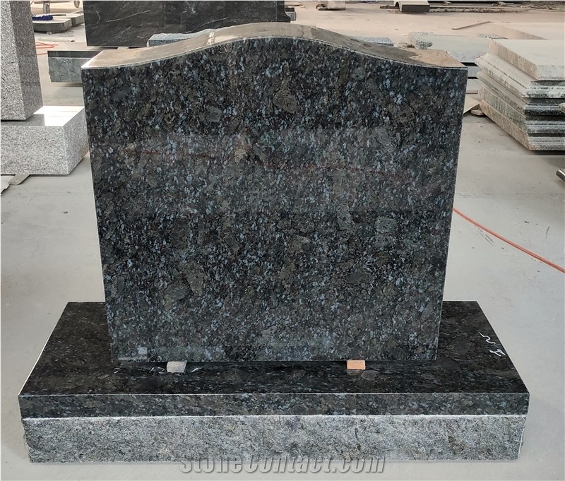 China Grey Granite Tombstone With Serp Top Western Style