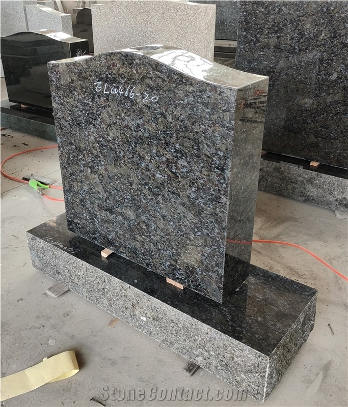 China Grey Granite Tombstone With Serp Top Western Style