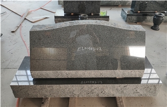 China Grey Granite Tombstone With Serp Top Western Style