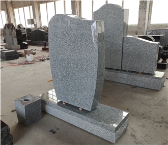 China Grey Granite Wave Rock Headstone
