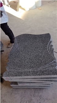 Dark China Grey HN654 Granite Tombstone With Curve