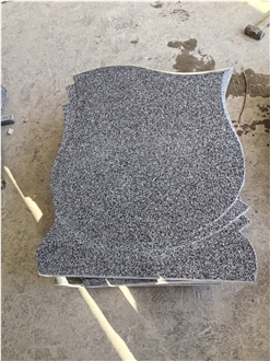 Dark China Grey HN654 Granite Tombstone With Curve