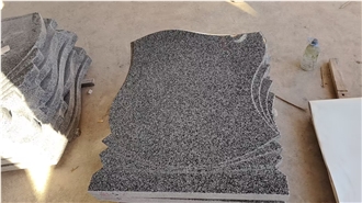 Dark China Grey HN654 Granite Tombstone With Curve