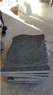 Dark China Grey HN654 Granite Tombstone With Curve