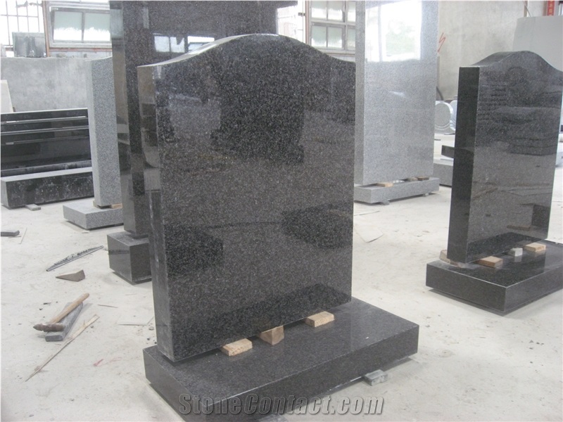 Gray Granite Headstone Upright Standard UK Style