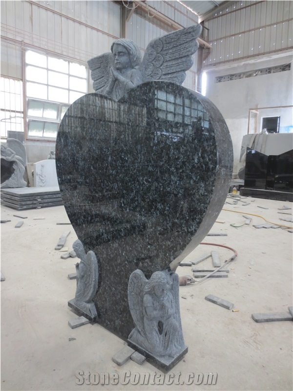 Gray Granite Headstone Upright Standard UK Style