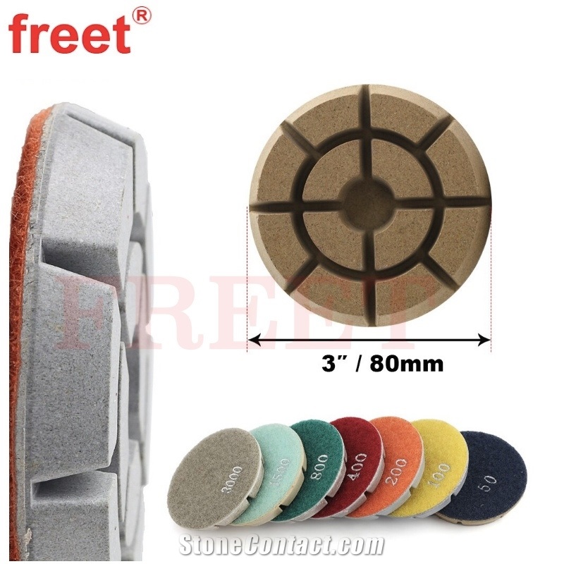 80Mm Wet Diamond Floor Polishing Pads For  Concrete