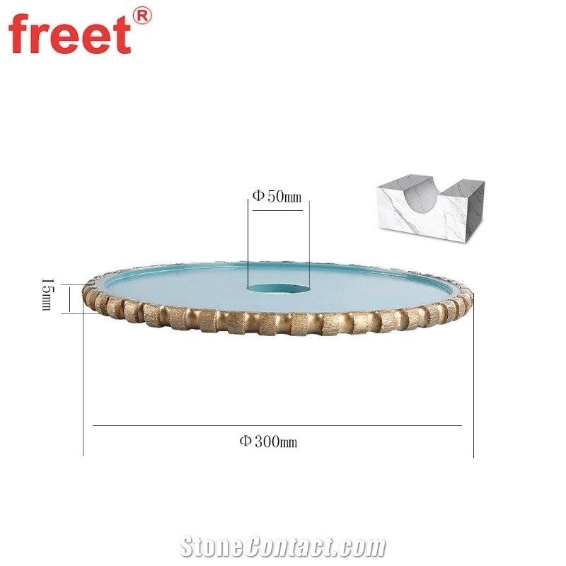Segmented Diamond Edge Roman Profiling Wheel D300mm
