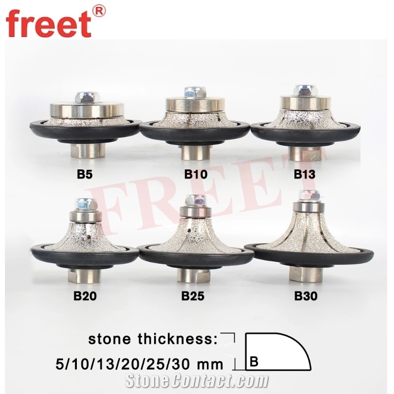 Vacuum Brazed Demi Bullnose Diamond Profile Router Bits