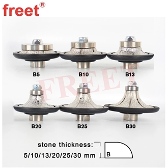 Vacuum Brazed Demi Bullnose Diamond Profile Router Bits