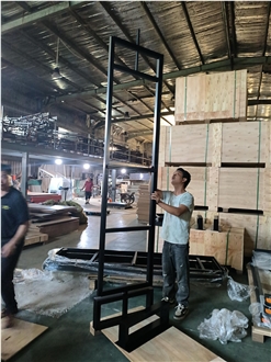 Black Floor Exhibition Display Stand Racks
