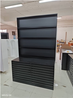 Black Multi - Drawer Display Cabinet With Shelves Black Multi - Drawer Display Cabinet With Shelves